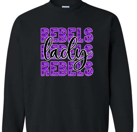 Lady Rebels Faux Glitter Stacked Rebels