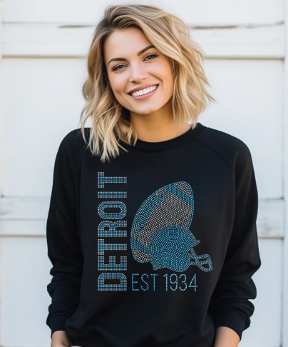 Detroit Football Helmet 1934 Sparkle (flat sequins)