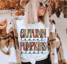Load image into Gallery viewer, Autumn Leaves Pumpkins Please Shirt
