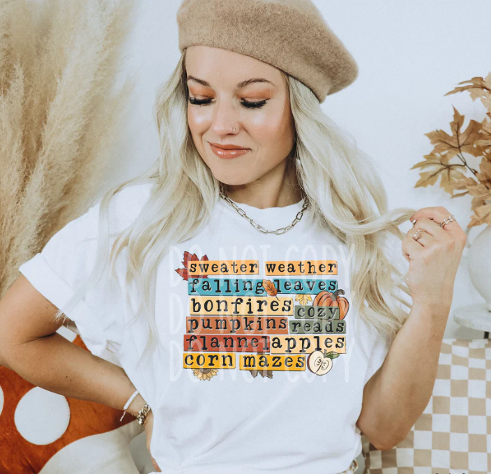 Sweater Weather Falling Leaves Shirt
