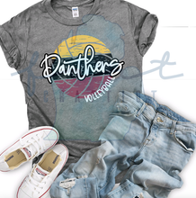 Load image into Gallery viewer, Distressed Colored Mascot Volleyball Customizable Shirt
