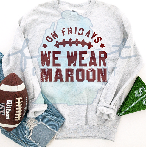 On Fridays We Wear School Color Football Customizable Shirt