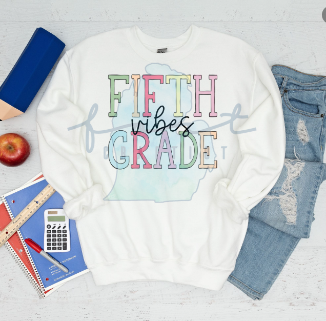 Pastel Grade Vibes or Teacher Customizable Shirt