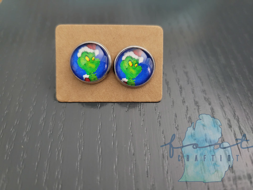 Blue Green Guy Druzy Earrings