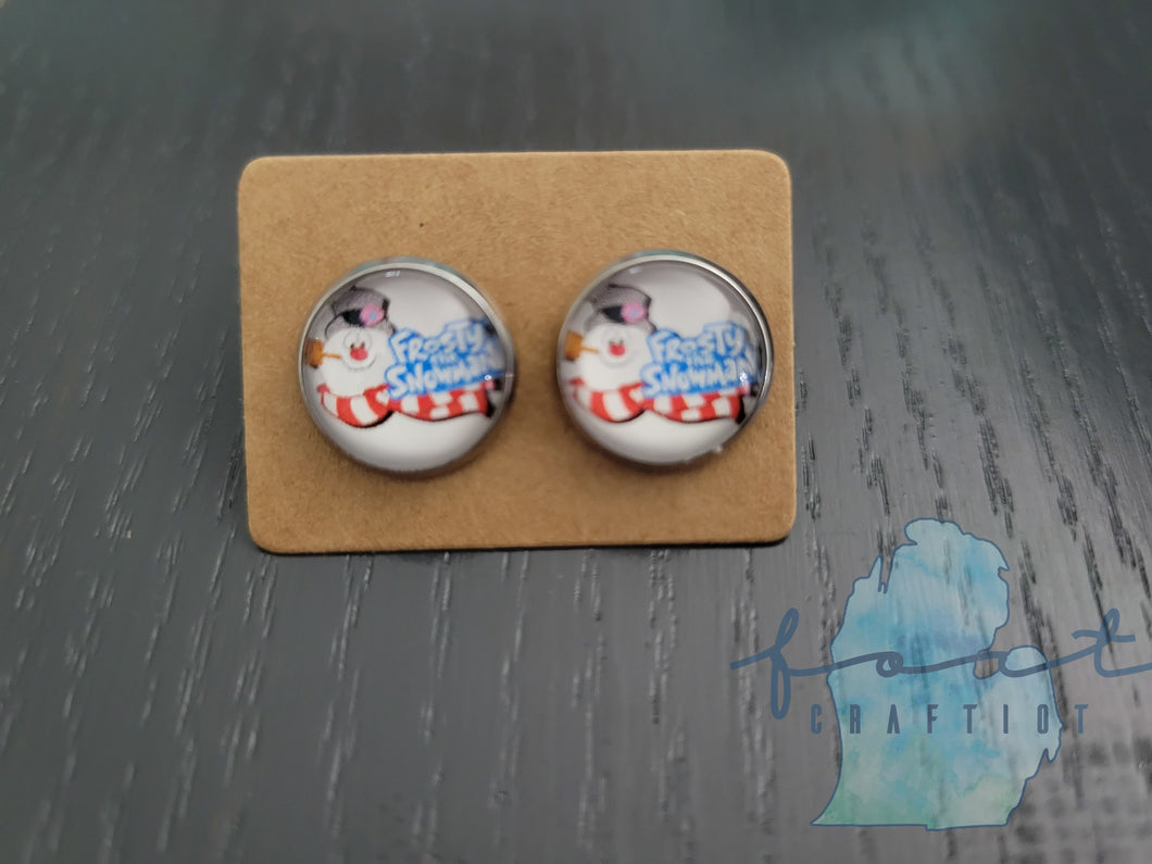 Snowman Druzy Earrings