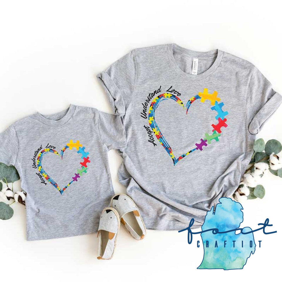 Autism Accept Understand Love Heart Shirt