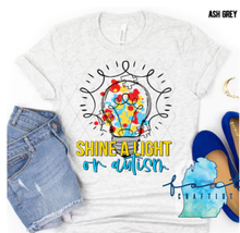 Load image into Gallery viewer, Autism Shine A Light On Autism Shirt
