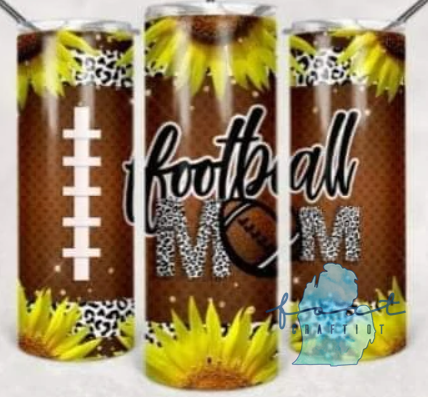 Football Mom Sunflower Tumbler