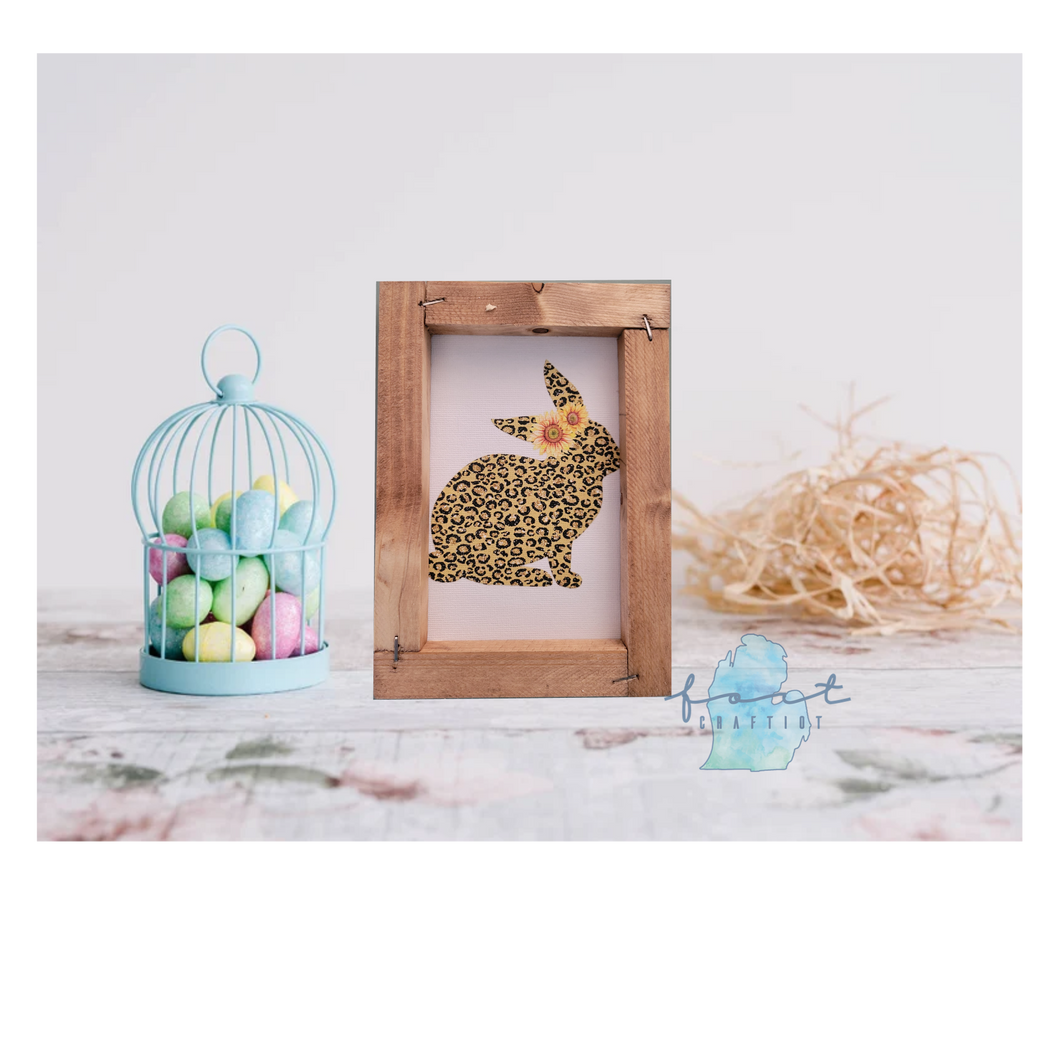 Leopard Bunny Easter Reverse Canvas