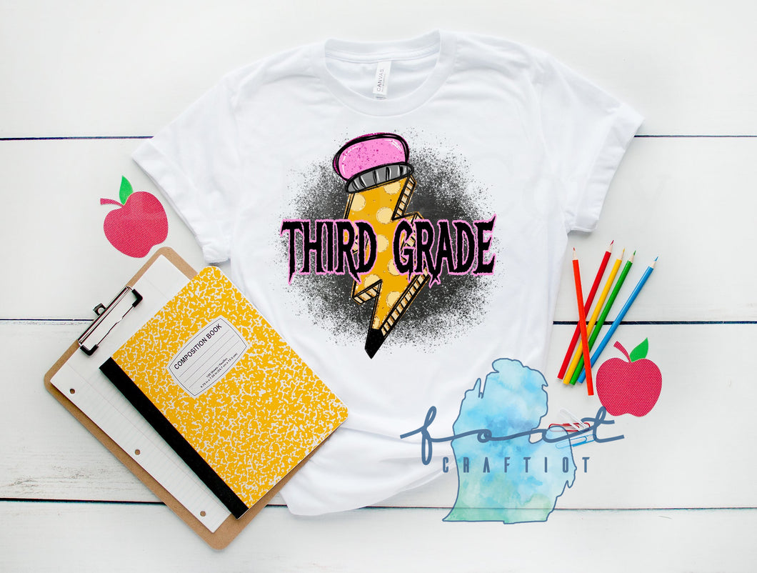 Pencil Lightning Bolt Grade Level