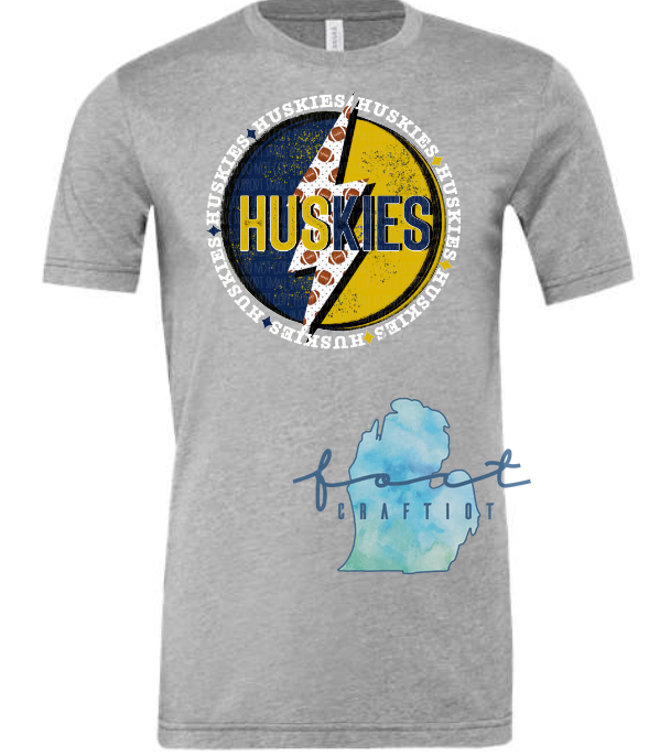 Huskies Football Lightning Bolt