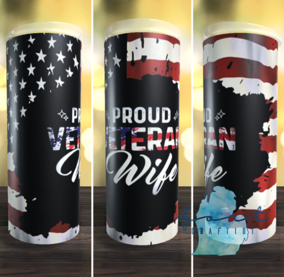 Proud Veteran Wife Tumbler