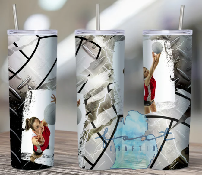 Custom Volleyball 20 oz Skinny Tumbler